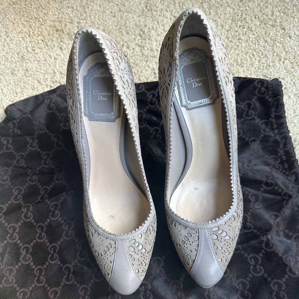 Dior suede and leather pumps size 8.5